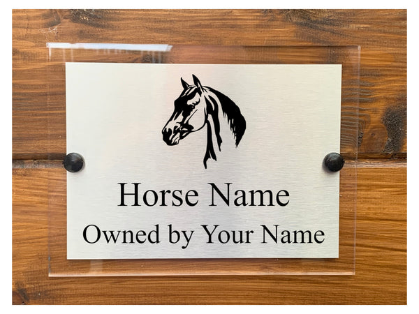 M057 Custom Personalised Horse Pony Stable Modern Acrylic Aluminium Sign Plaque