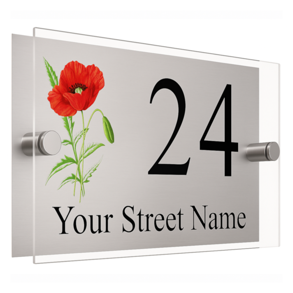 M092 Custom Personalised Modern Address Door Acrylic Aluminium Sign Plaque