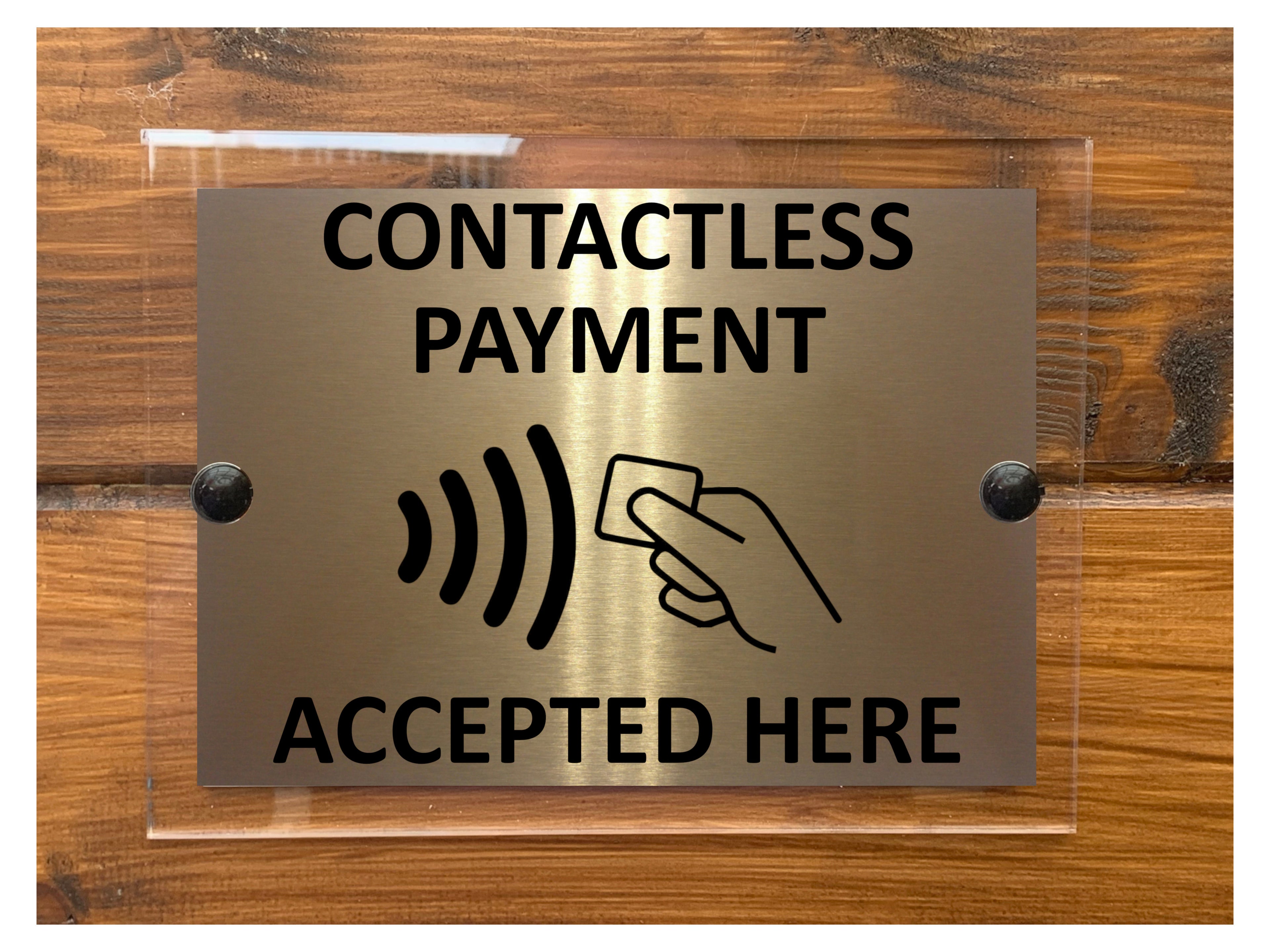 A211 CONTACTLESS PAYMENT ACCEPTED HERE ACRYLIC Aluminium Plaque Sign Shop