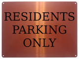 2257 RESIDENTS PARKING ONLY Gate Door Metal Aluminium Plaque Sign