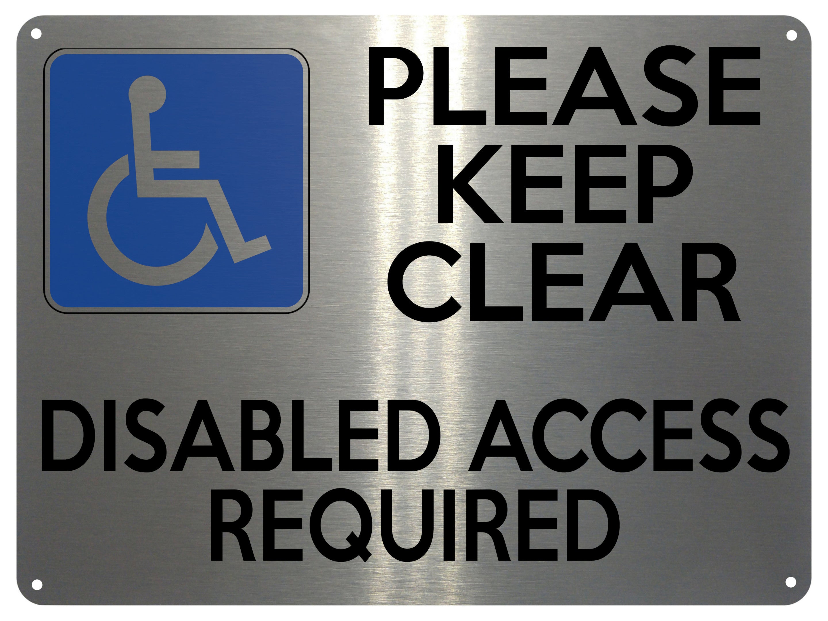 2377 PLEASE KEEP CLEAR Disabled Access Required Metal Aluminium Plaque Sign