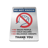 B115 DO NOT KNOCK COLD CALLERS Metal Aluminium Plaque Sign For Door House Office