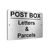 B107 POST BOX Letters & Parcels Metal Aluminium Plaque Sign Door House Office