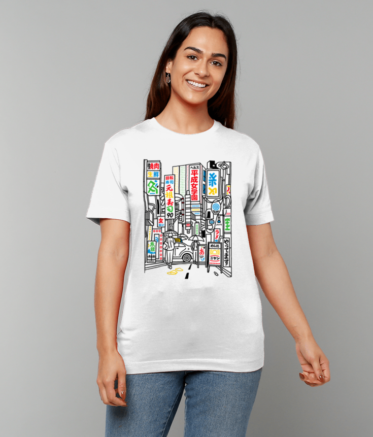 427 Neon Tokyo Rainy Street T-shirt Tee
