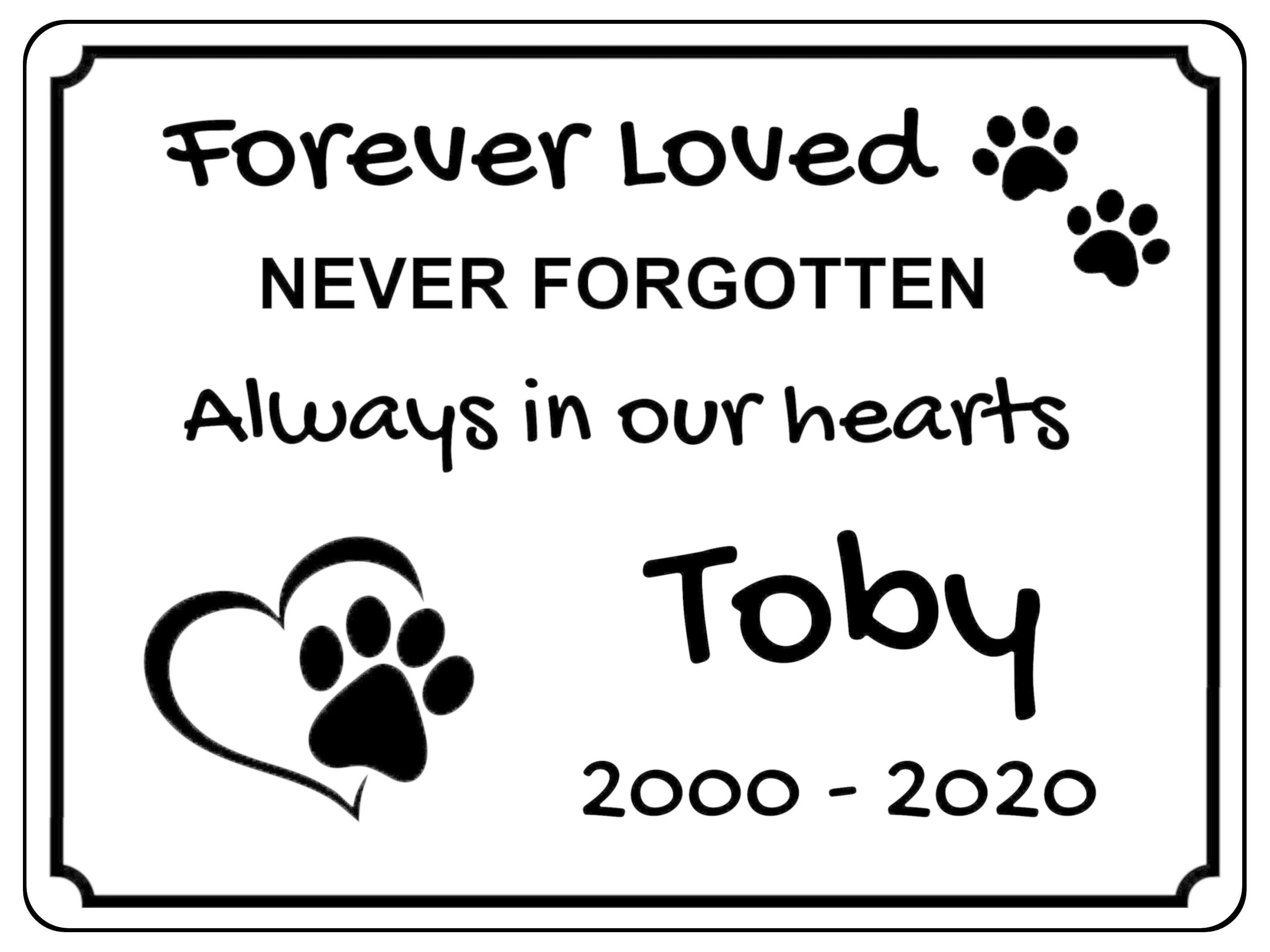 2301 Custom Personalised Memorial Pets Dog Cat Metal Aluminium Sign Plaque