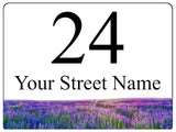 2344 Custom Personalised Address Metal Aluminium Sign Plaque Heather Flower Door