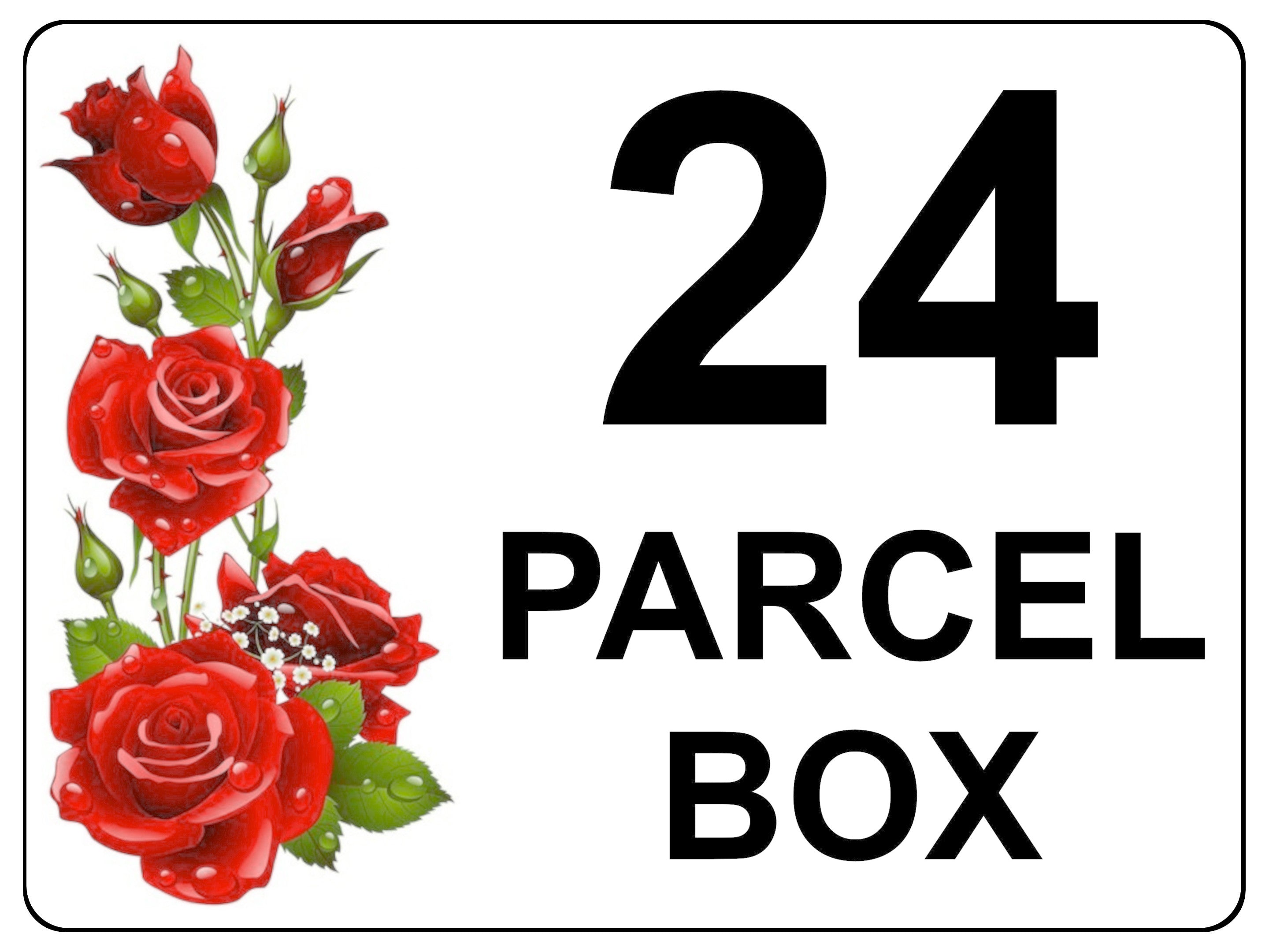 UV137 Custom Personalised PARCEL BOX Metal Aluminium Plaque Sign Door House Office A4