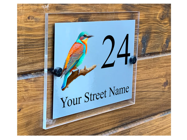 M026 Custom Personalised Modern Address Door Gate Acrylic Aluminium Sign Plaque