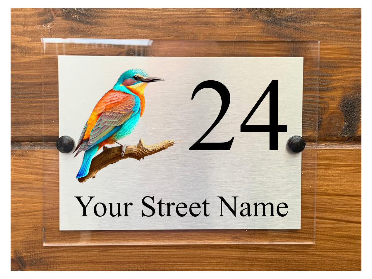 M026 Custom Personalised Modern Address Door Gate Acrylic Aluminium Sign Plaque