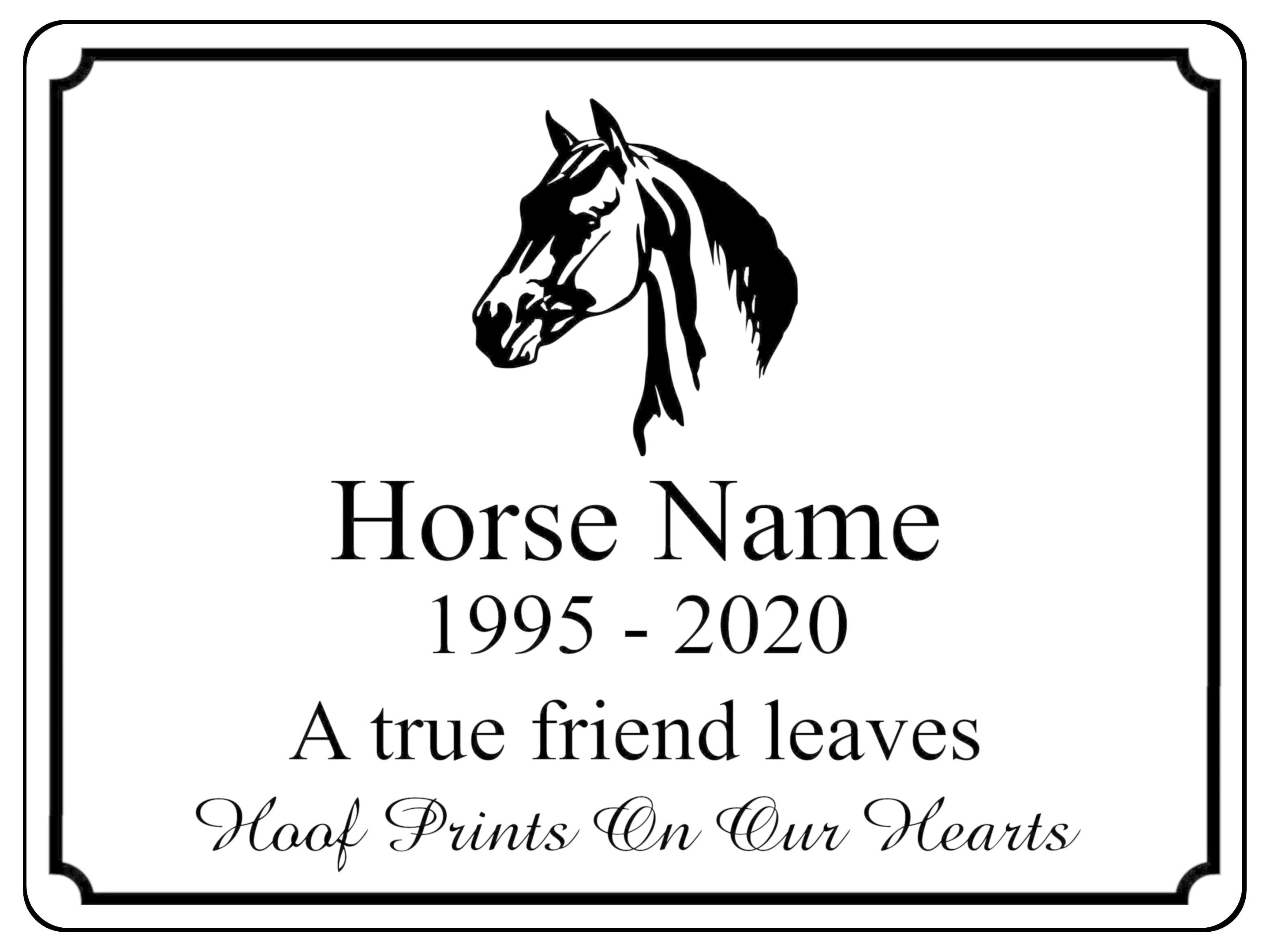 2290 Custom Personalised Memorial Horse Pony Metal Aluminium Sign Plaque