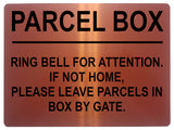 1917 PARCEL BOX  RING BELL FOR ATTENTION HOME GATE Metal Aluminium Plaque Sign