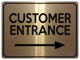 2311 Customer Entrance Right Door Wall Shop Office Metal Aluminium Plaque Sign