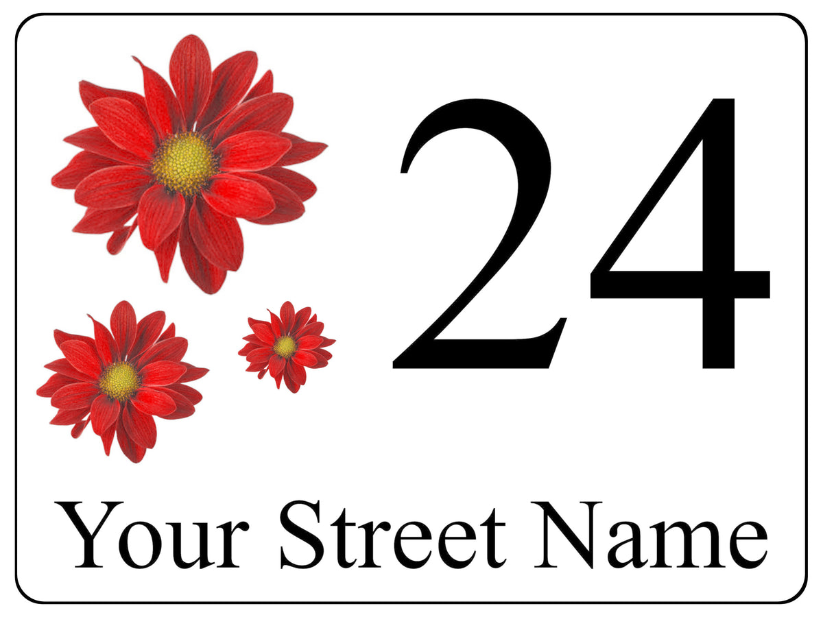 2259 Custom Personalised Address Flowers Door Gate Metal Aluminium Sign Plaque