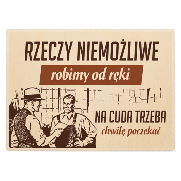 2239 Rzeczy Niemozliwe Robimy Od Reki Smieszna PRL Metal Aluminium Plaque Sign