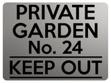 1931 Personalised PRIVATE GARDEN Number KEEP OUT Metal Aluminium Sign Plaque