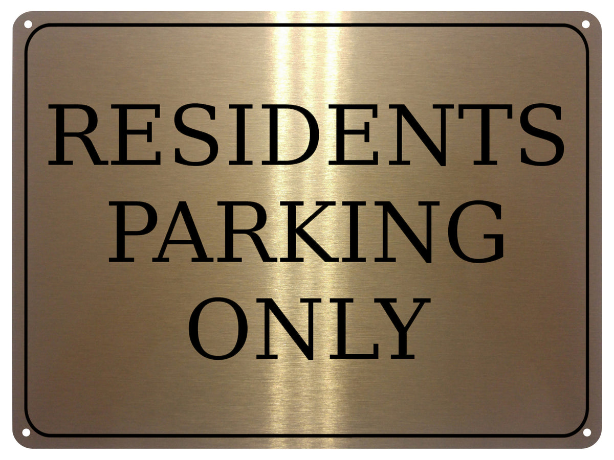 2258 RESIDENTS PARKING ONLY Gate Door Metal Aluminium Plaque Sign