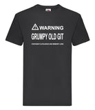 DTF003 Warning Grumpy Old Git Funny T-shirt Tee Black Joke