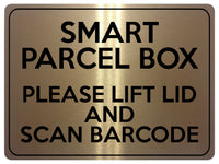 2234 Smart Parcel Box Lift Lid And Scan Barcode Metal Aluminium Plaque Sign