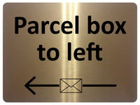 2199 Parcel box to left Door Gate House Letters Metal Aluminium Plaque Sign