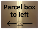 2199 Parcel box to left Door Gate House Letters Metal Aluminium Plaque Sign