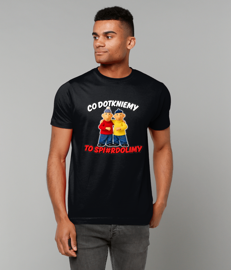 256 Co dotkniemy to spi#rdolimy Koszulka Funny Polish T-shirt Tee