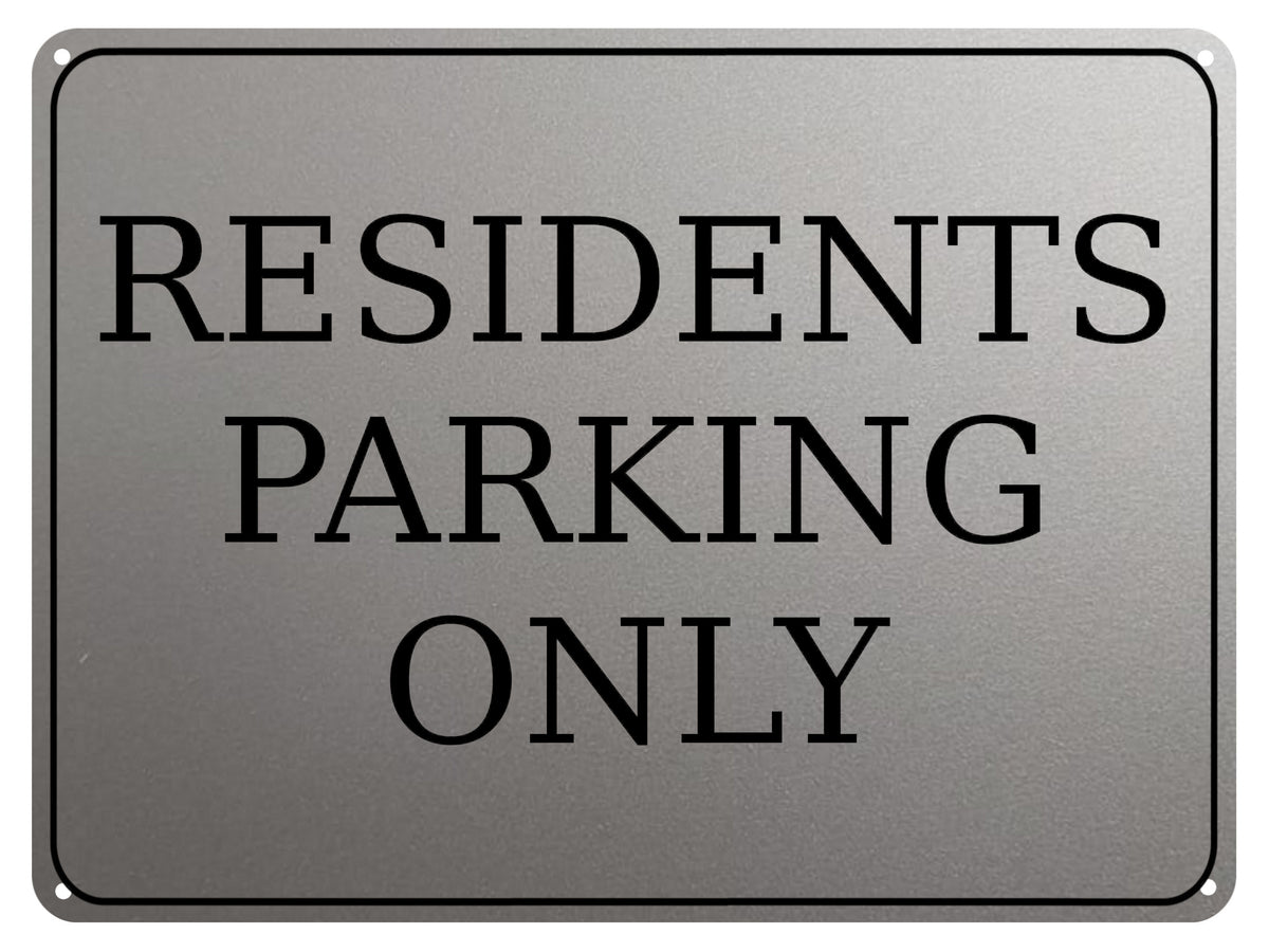 2258 RESIDENTS PARKING ONLY Gate Door Metal Aluminium Plaque Sign