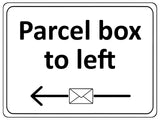 2200 Parcel box to left Door Gate House Letters Metal Aluminium Plaque Sign