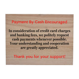 W019 Payment By Cash Encouraged Shop Door Wall  Wood Sign Wooden Plaque