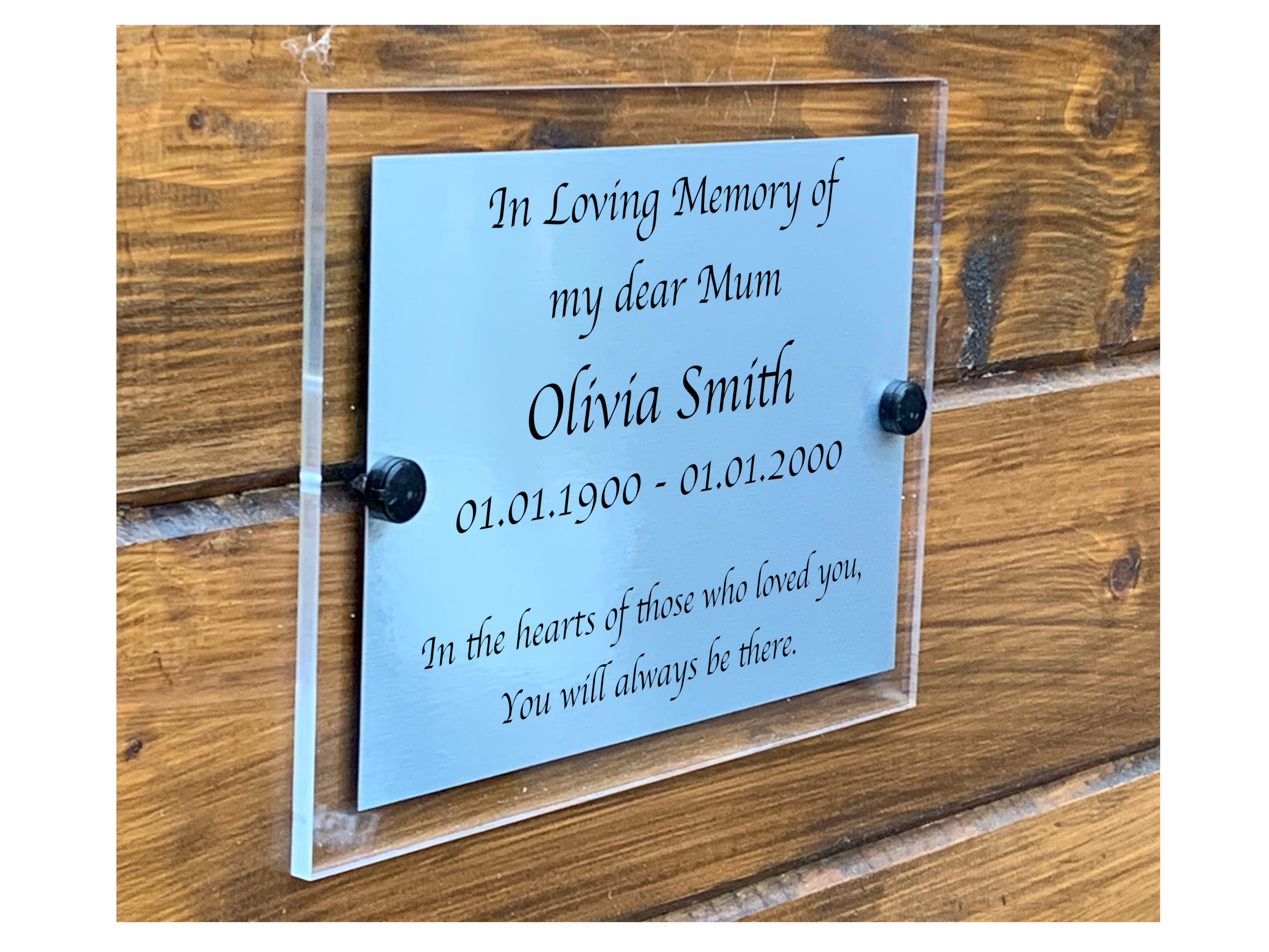 M022 Custom Personalised Memorial Funeral Grave Acrylic Aluminium Sign Plaque
