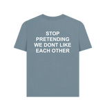 Stone Blue Printed T-shirt Back
