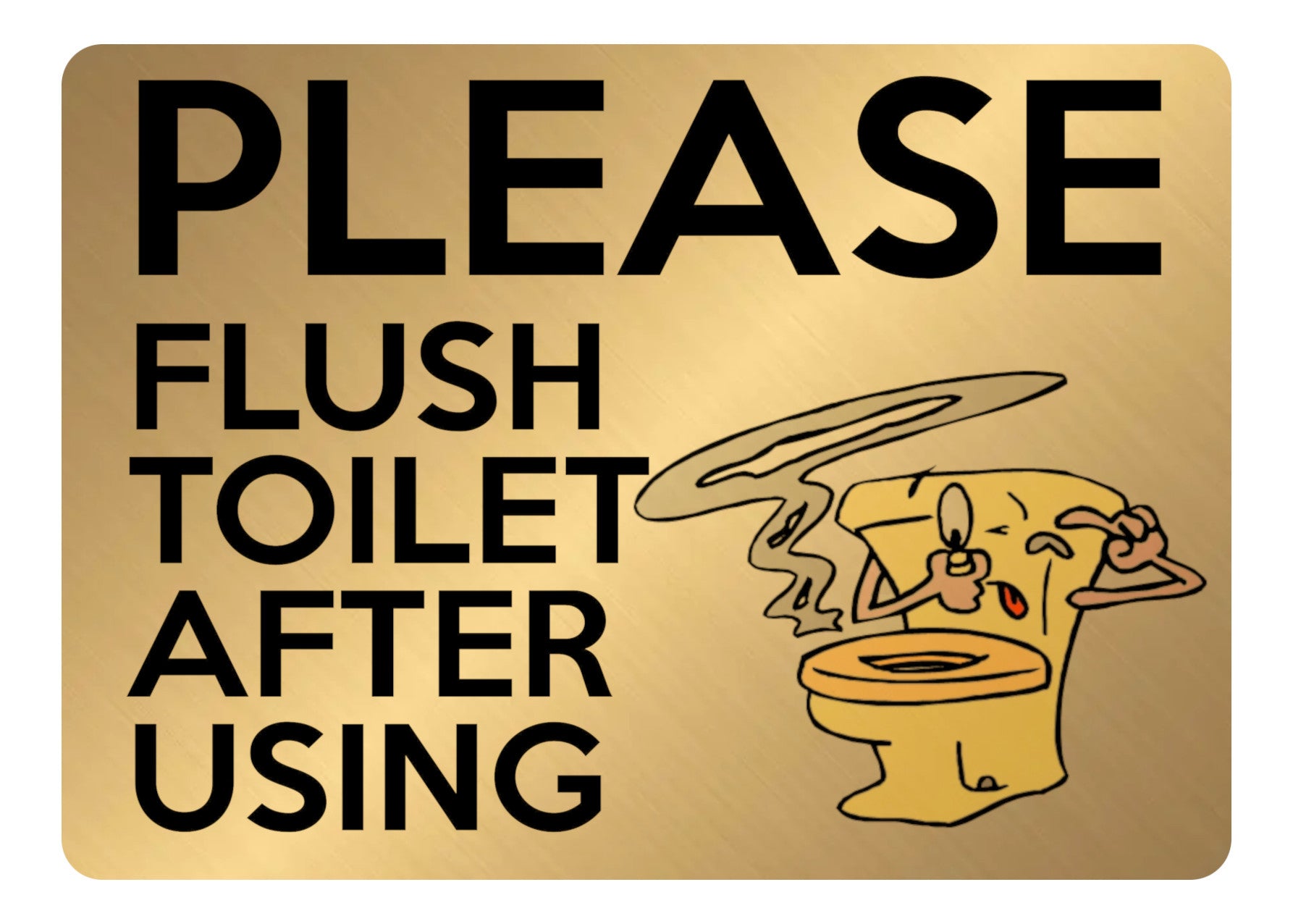 A5.52 Please Flush Toilet After Using Fanny Door Metal Aluminium Plaque Sign