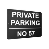 B103 Custom Personalised PRIVATE PARKING Number Metal Aluminium Plaque Sign Gate
