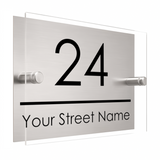 M096 Custom Personalised Modern Address Door Acrylic Aluminium Sign Plaque