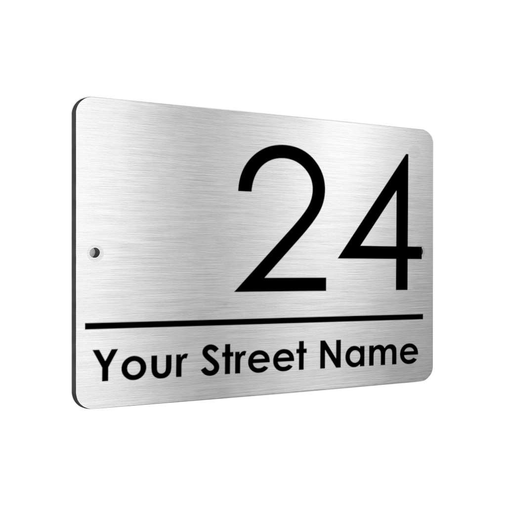 B081 Custom Personalised Address Metal Aluminium Plaque Sign Door House Gate