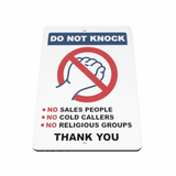 B115 DO NOT KNOCK COLD CALLERS Metal Aluminium Plaque Sign For Door House Office
