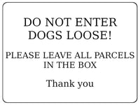 UV090 DO NOT ENTER DOGS LOOSE Metal Aluminium Plaque Sign Door Gate A4