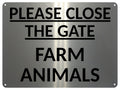 2412 PLEASE CLOSE THE GATE Farm Animals Door Gate Metal Aluminium Plaque Sign