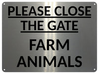 2412 PLEASE CLOSE THE GATE Farm Animals Door Gate Metal Aluminium Plaque Sign