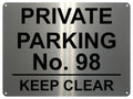 UV104 Custom Personalised PRIVATE PARKING Metal Aluminium Plaque Sign A4 Size