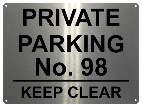 UV104 Custom Personalised PRIVATE PARKING Metal Aluminium Plaque Sign A4 Size