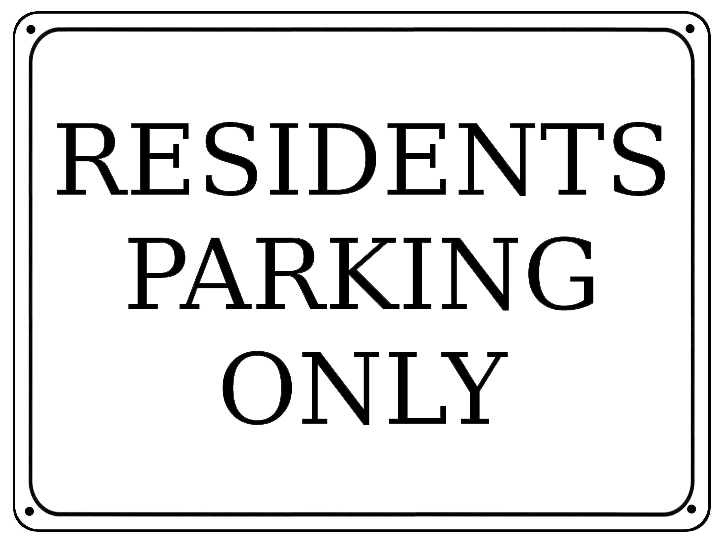 2258 RESIDENTS PARKING ONLY Gate Door Metal Aluminium Plaque Sign