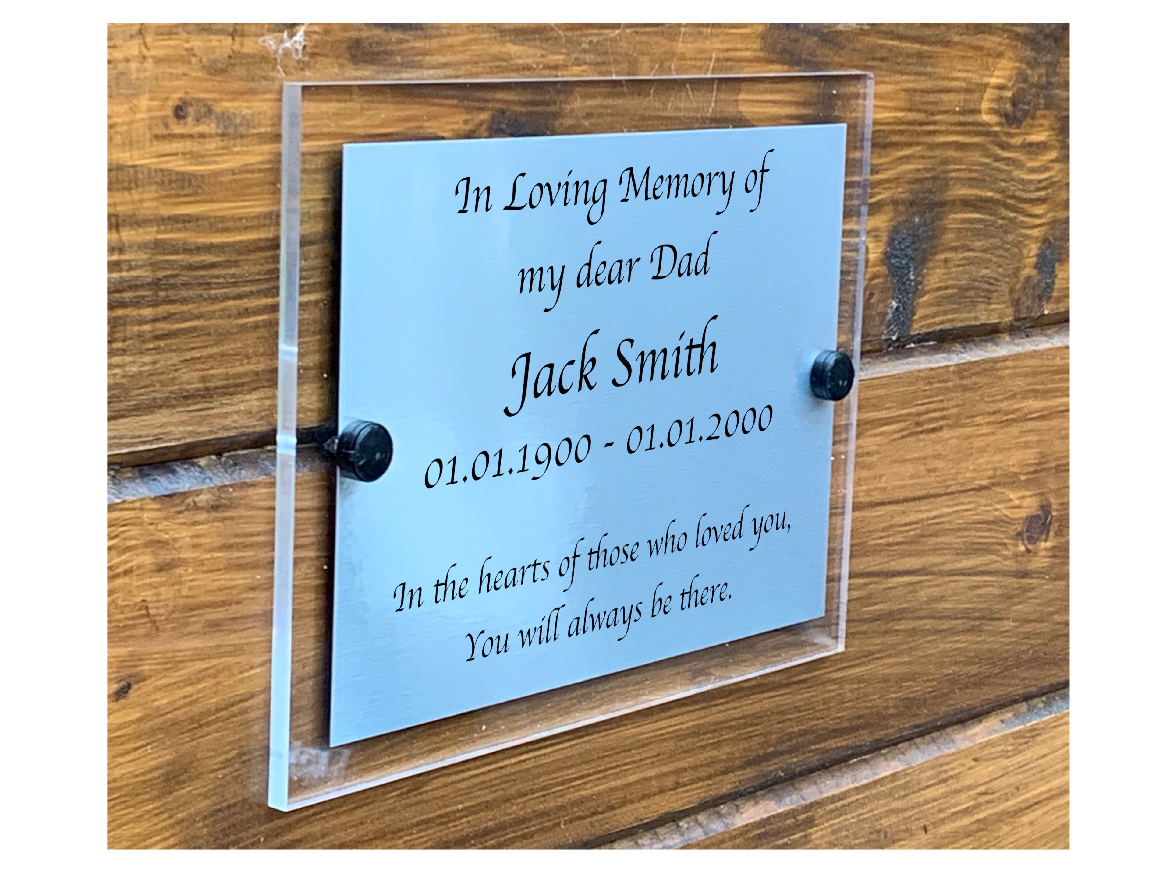 M021 Custom Personalised Memorial Funeral Grave Acrylic Aluminium Sign Plaque