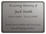 2292 Custom Personalised Memorial Funeral Grave Metal Aluminium Sign Plaque