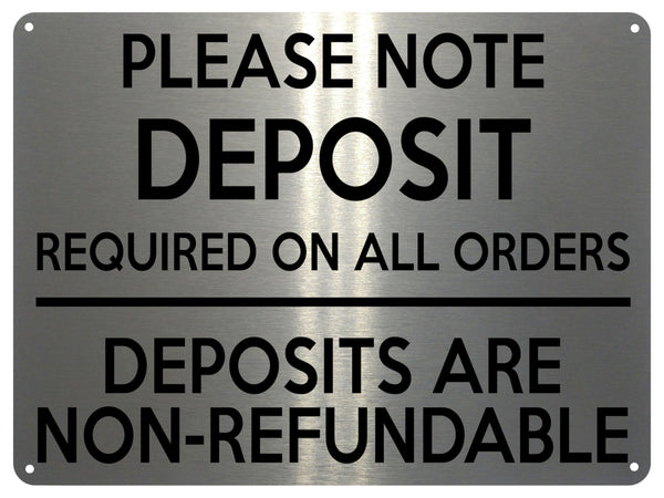 1MM UV415 PLEASE NOTE DEPOSIT REQUIRED ON ALL ORDERS Aluminium Metal Plaque Sign