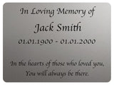 2291 Custom Personalised Memorial Funeral Grave Metal Aluminium Sign Plaque