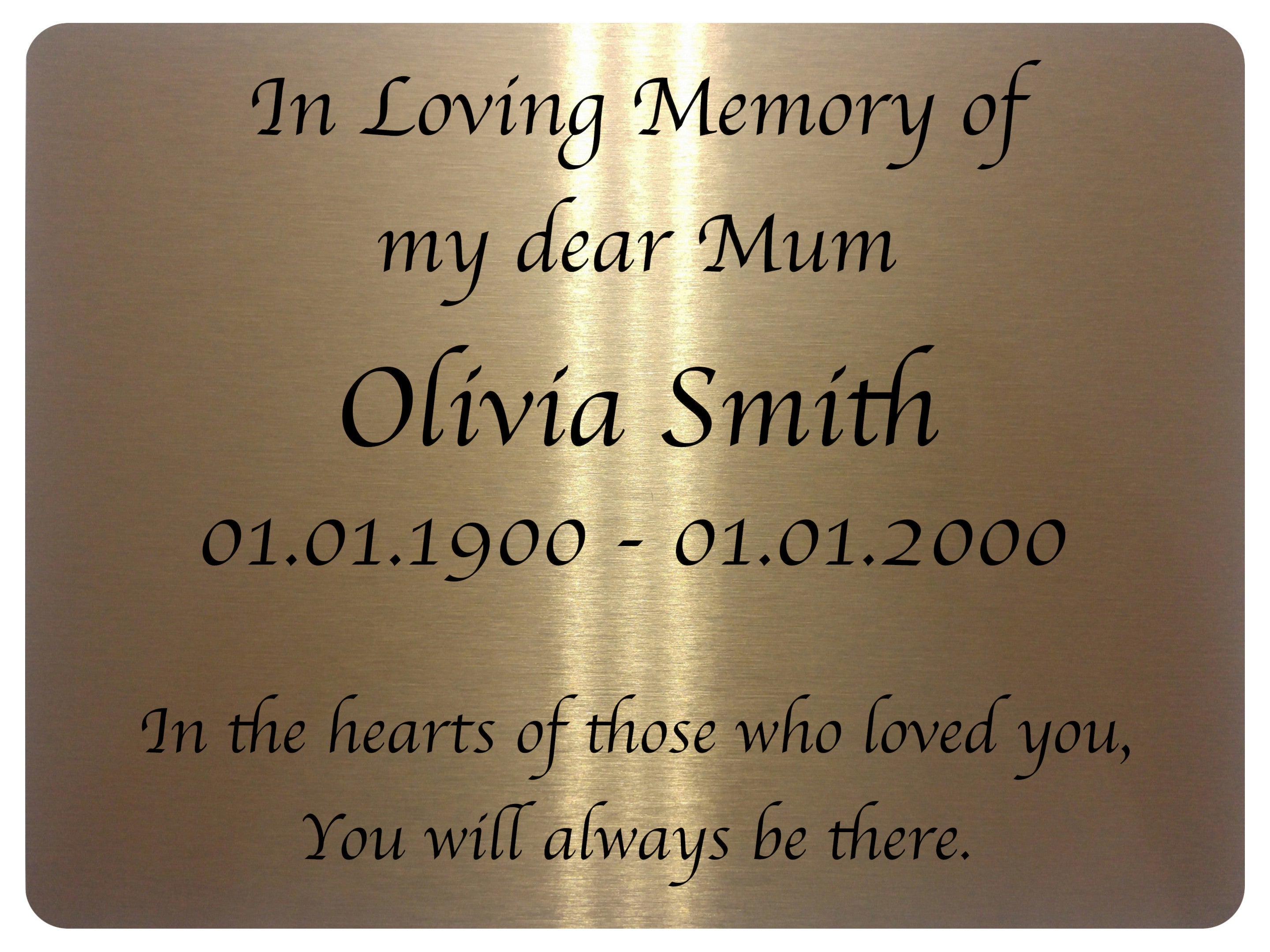 2295 Custom Personalised Memorial Funeral Grave Metal Aluminium Sign Plaque