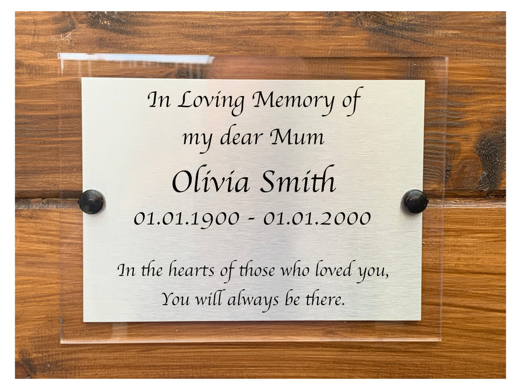 M022 Custom Personalised Memorial Funeral Grave Acrylic Aluminium Sign Plaque