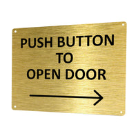 1MM 2421 Push Button To Open Door Arrow Right Metal Aluminium Metal Plaque