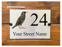 M085 Custom Personalised Bird Address Door  Metal Aluminium Acrylic Plaque Sign