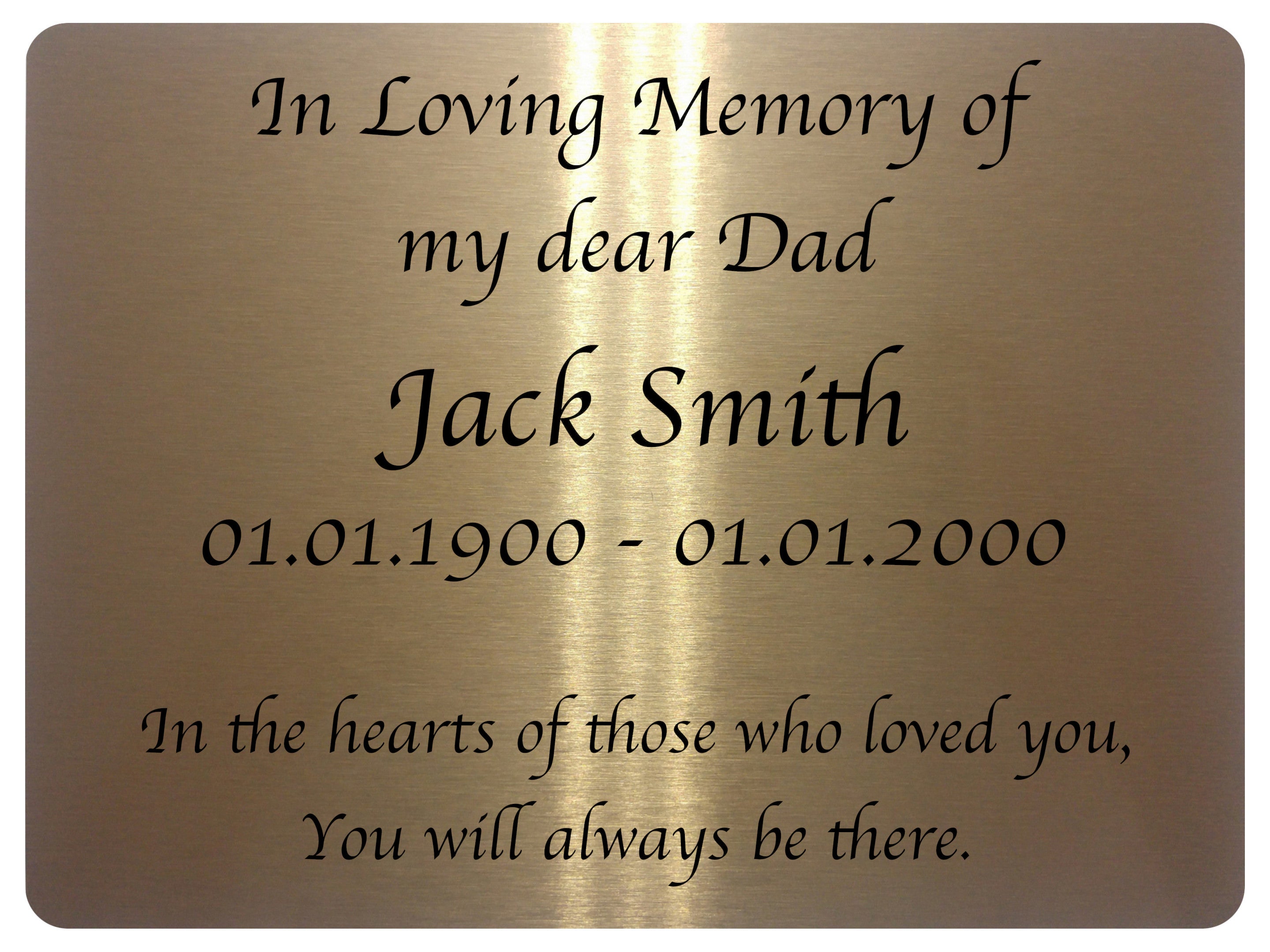 2293 Custom Personalised Memorial Funeral Grave Metal Aluminium Sign Plaque